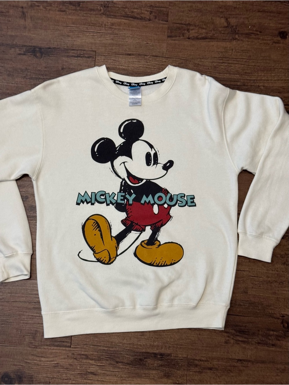 Oversized size Small Mickey Mouse Disney Sweater - Cream / Off White colored